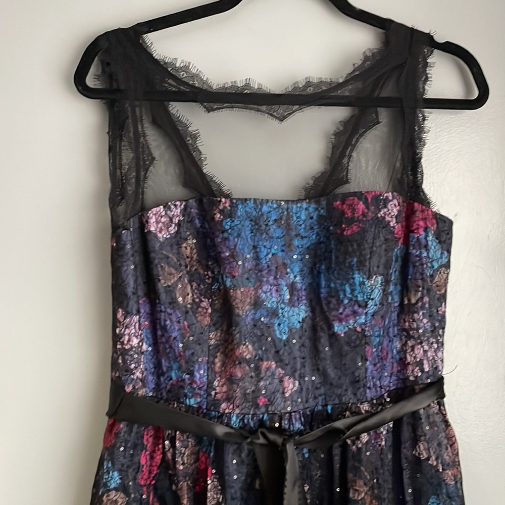 Adrianna Papell sequin mesh maxi dress, size 10 - Picture 2 of 10